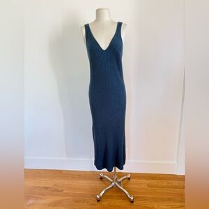 🤍 Modern Citizen Ribbed Knit Midi Dress | NWT | Deep Teal Blue | Minimalist